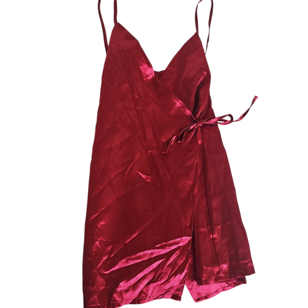 Elegant Red Satin Nightgown